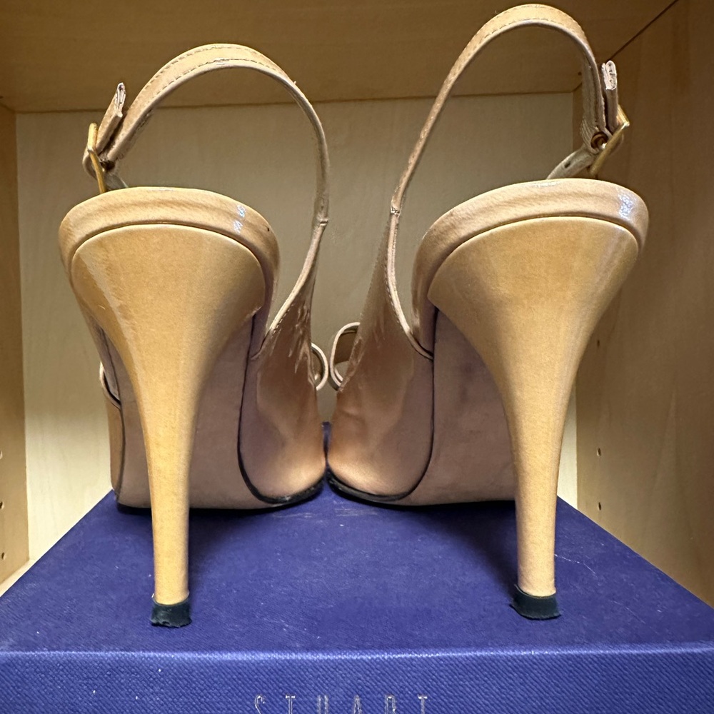 Stuart Weitzman Tan Heels with Bow Detail - Picture 6 of 9
